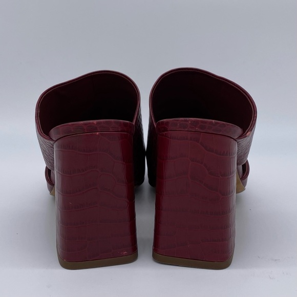 Vince Nelda Cutout Croc Leather Mules in Chianti - Picture 9 of 11